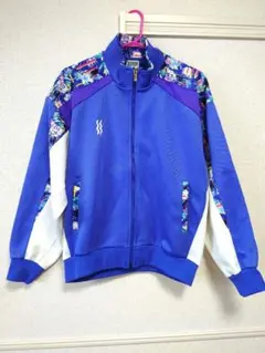 美品 スーパースター ジャージ トラックジャケット L 総柄 青紫 レトロのサムネイル