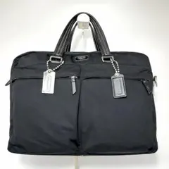 0086 COACH ナイロン トートバッグ ビジネスバック A4 ブラック