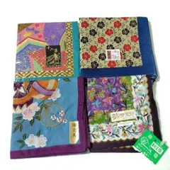 和柄 ハンカチ 和風デザイン 4枚セット