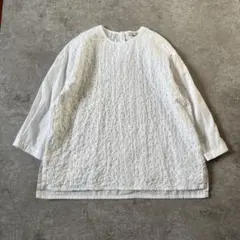 HEAVENLY 40ブロード サークル刺繍 アイレットレース ブラウス