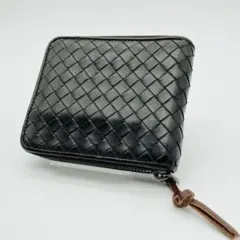 ボッテガヴェネタBOTTEGAVENETA二つ折りレザーラウンドジップブラウン