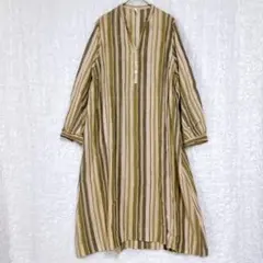 2943 Ungrid　アングリッド　ガーゼストライプワンピース　ロング　綿