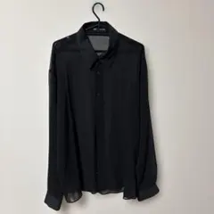 ZARA ブラックシースルーシャツ L