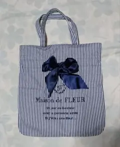 Maison de FLEUR　リボントート　ストライプ　紺