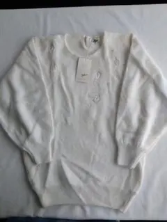 新品☆ホワイト ニット セーター アンゴラ混 フリーサイズ