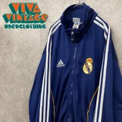 レア【古着】アディダス レアル・マドリード刺繍トラックジャケット L