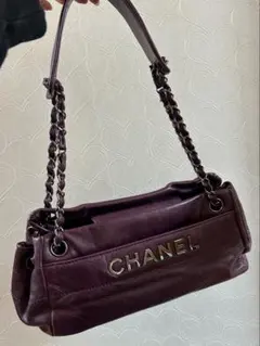CHANEL チェーンショルダーバッグ パープルのサムネイル