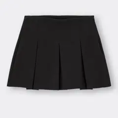 ローウエストプリーツミニスカート レディースM ブラック