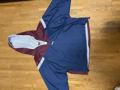 み*ん様 プーマ フード付きナイロンジャケット ネイビー/バーガンディ