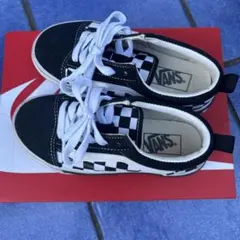 VANS チェッカーパターン スニーカー19cm
