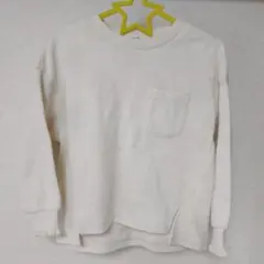 ドット柄 長袖カットソー ポケット付き