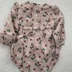 チェリー柄ロンパース 80サイズ ピンク　２枚セット