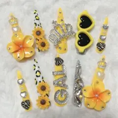 キッズネイルチップ　スーパーロング　KOGYARU コギャルネイル　イエロー