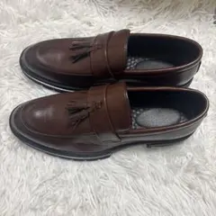 ブラウンレザー タッセルローファー