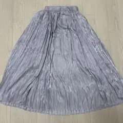 新品！GRL シルバー プリーツロングスカート M