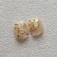 No.102 現品販売！フットネイルチップ　ベージュ/ボタニカル/ミラー/シェル