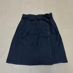 NICE CLUP ダークデニム リボン付きスカート