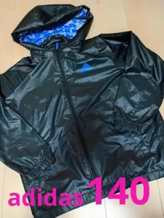 adidas ジャケット 黒 青柄