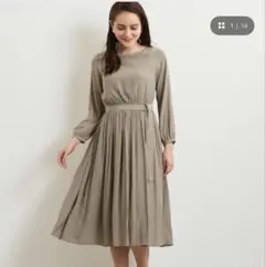 グリーンレーベルリラクシングウエストギャザー　長袖 ワンピース