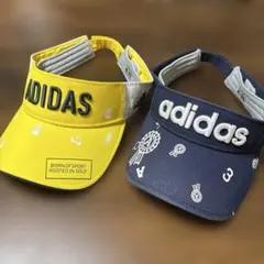 アディダスゴルフ　サンバイザー　イエローネイビー2個セットadidas golf