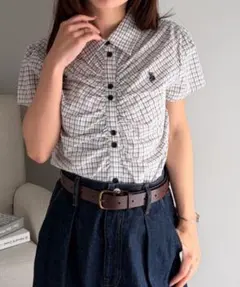【U.S.POLO ASSN.】シャーリングシャツホワイトのサムネイル