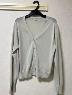 グレー Vネック 長袖カーディガン