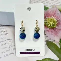 ＊ピアス　ハンドメイド　ダルメシアンジャスパー　アパタイト