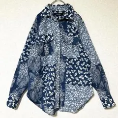 現行タグ ローレンラルフローレン パッチワークシャツ 花柄 ペイズリー インド綿のサムネイル