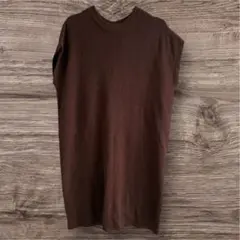 【SALE中】レディースブラウン色ロングベストMサイズ