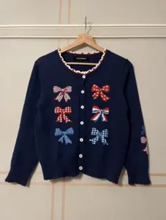 新品未使用 ジェーンマープル カーディガン Jane Marple / ロゴクラウンエンブロイダリーカーディガン グリーン H