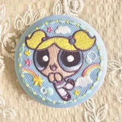 パワーパフ ガールズ 刺繍缶バッジビスケット