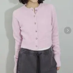 ADAM ET ROPE' FEMME プードルヤーンニットカーディガン