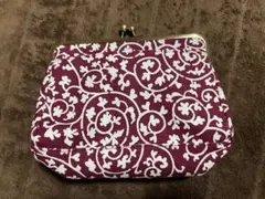 【新品】あやの小路　がま口トラベルポーチ　唐草　ボルドー
