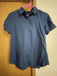 ユニクロ シャツ ブラウス 半袖 ネイビー 紺