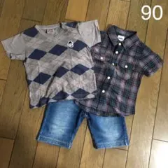 男の子 Tシャツ シャツ ハーフパンツ ３点セット 90cm