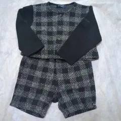 黒チェックのセットアップ　サイズ90