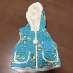 キッズ　ベスト　リバーシブル　花柄　動物　ボア