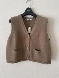 CANAL JEAN El mar ニットベスト　キャナルジーン　ベージュ　ジレ