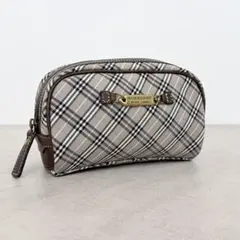 極美品 バーバリーブルーレーベル ミニポーチ 小物入れ チェック