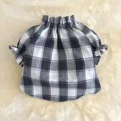 犬服　ハンドメイド　シャーリングブラウス