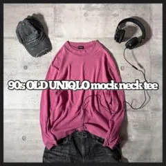 90s vintage old uniqlo mock neck l/s tee