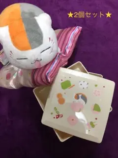 ニャンコ先生  夏目友人帳  3段お重クリーム色とぬいぐるみA賞  白