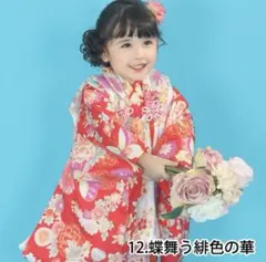 七五三用着物セット 3歳 赤色 花柄