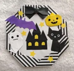 折り紙 秋・ハロウィン リース ⑤