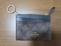 COACH コーチ 二つ折り ミニ財布 スター 星柄 ブラック レザー cロゴ