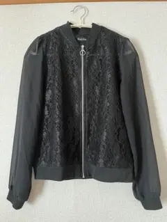 【中古美品】レース　シースルー　ブルゾン　アウター