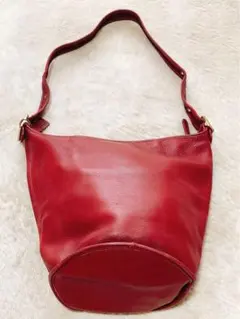 COACH レザー ショルダーバッグ レッド オールドコーチ9058 - メルカリ