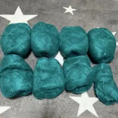 ターコイズ色の毛糸 8玉セット