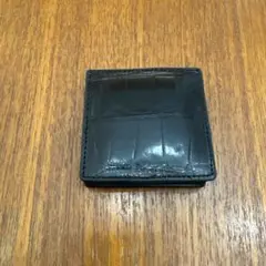 新品未使用　本革黒 クロコダイルレザー コインケース 箱付き