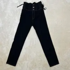 LIZLISAハイウエスト レースアップ デニムパンツ